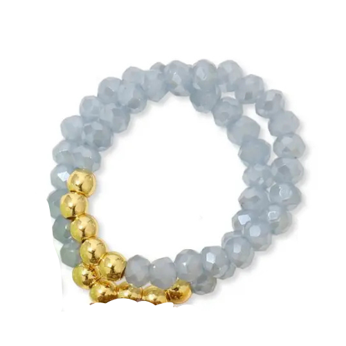 Crystal Rings W/ Bead Accents