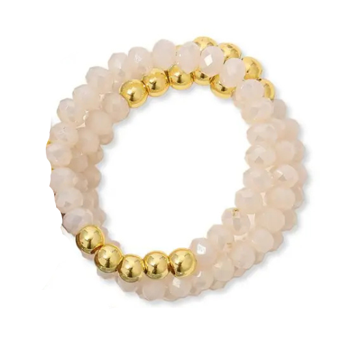 Crystal Rings W/ Bead Accents