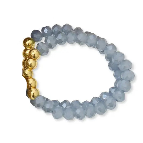 Crystal Rings W/ Bead Accents