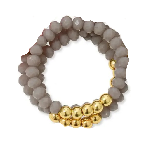 Crystal Rings W/ Bead Accents