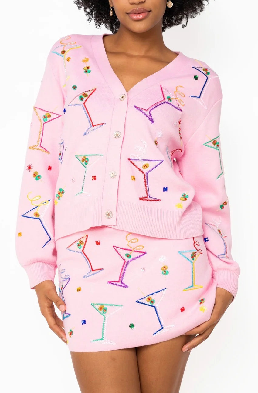 Pink Martini Button Up Cardigan | Queen of Sparkles