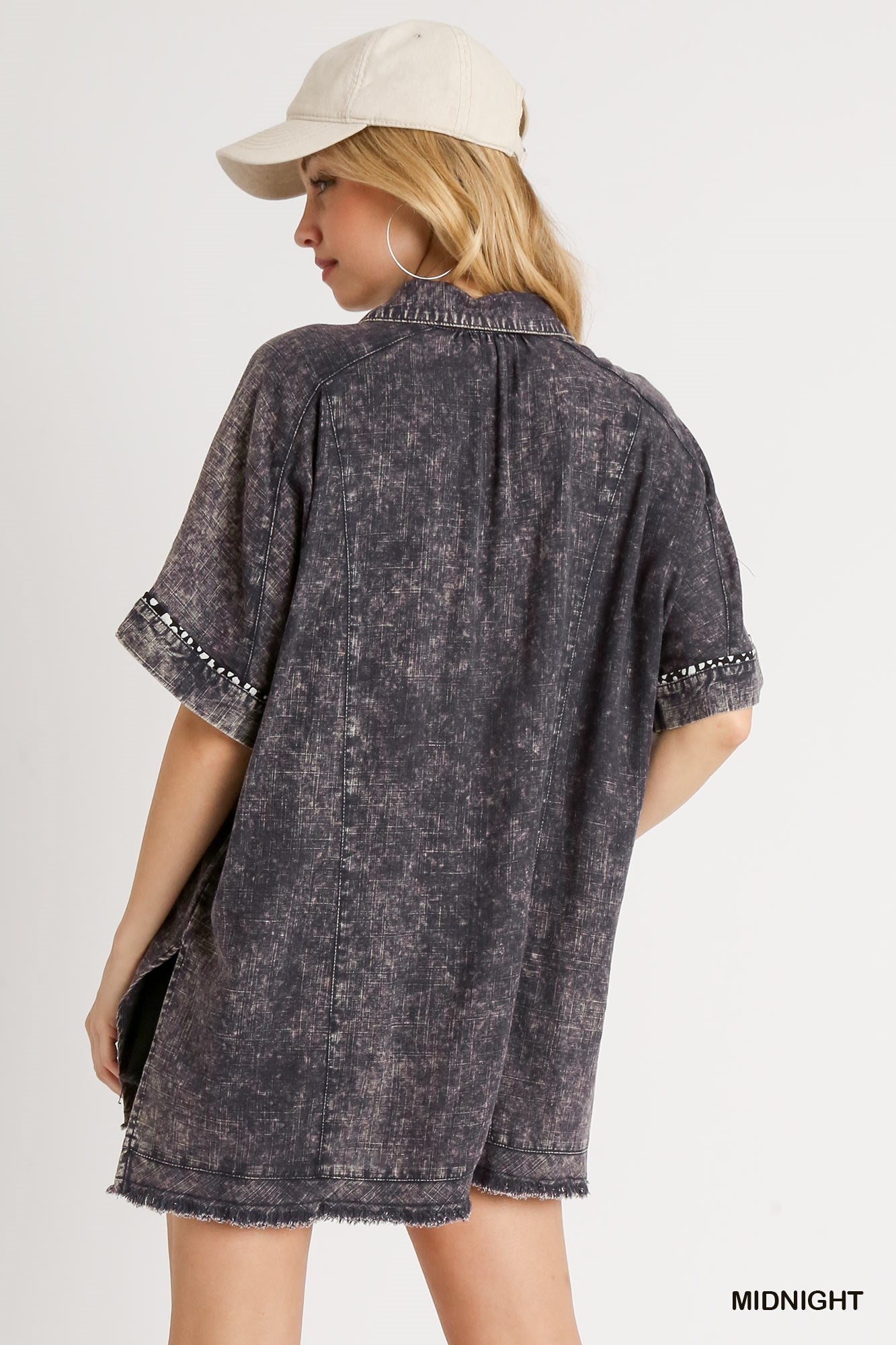 Dawn Linen Mineral Wash Top