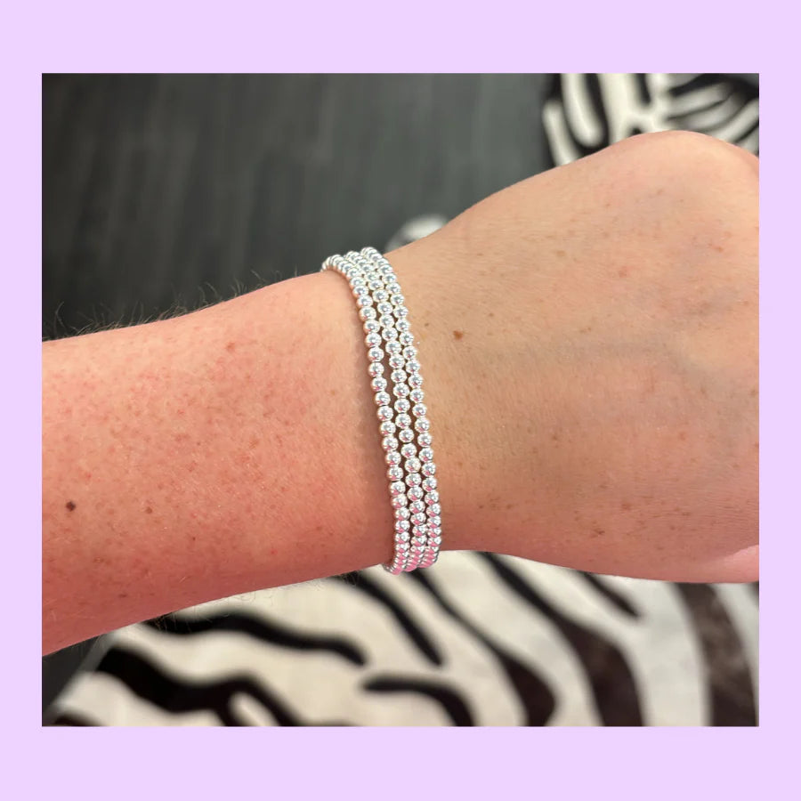 Classic Sterling Silver Beaded Bracelet