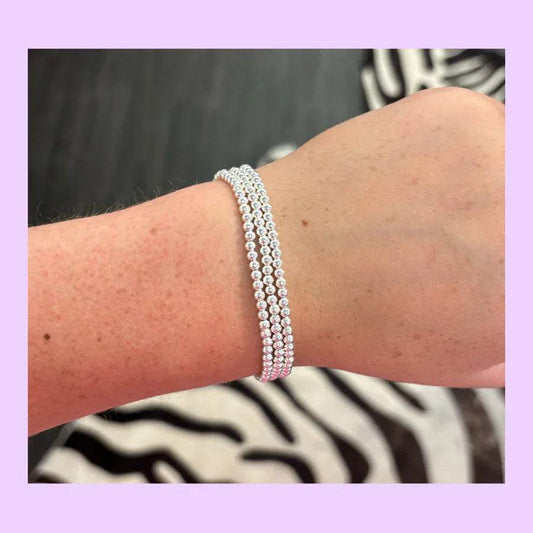 Classic Sterling Silver Beaded Bracelet