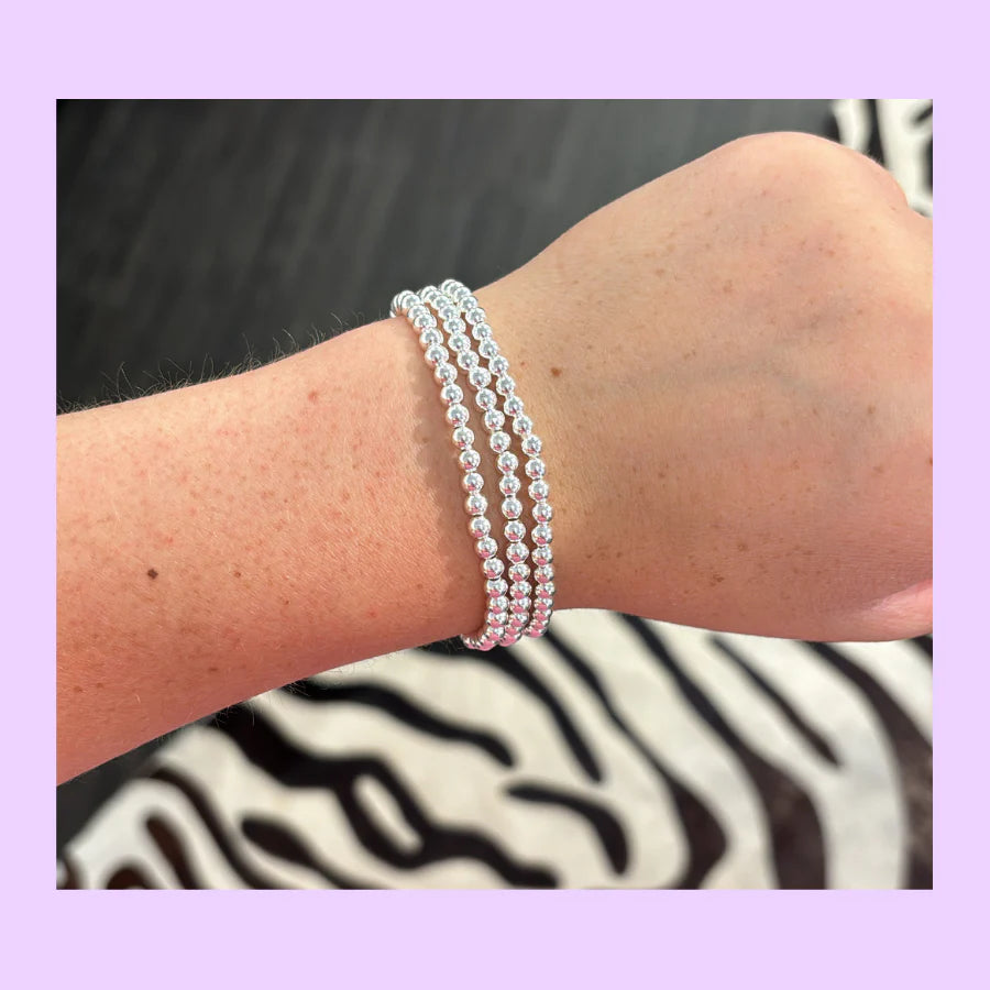Classic Sterling Silver Beaded Bracelet