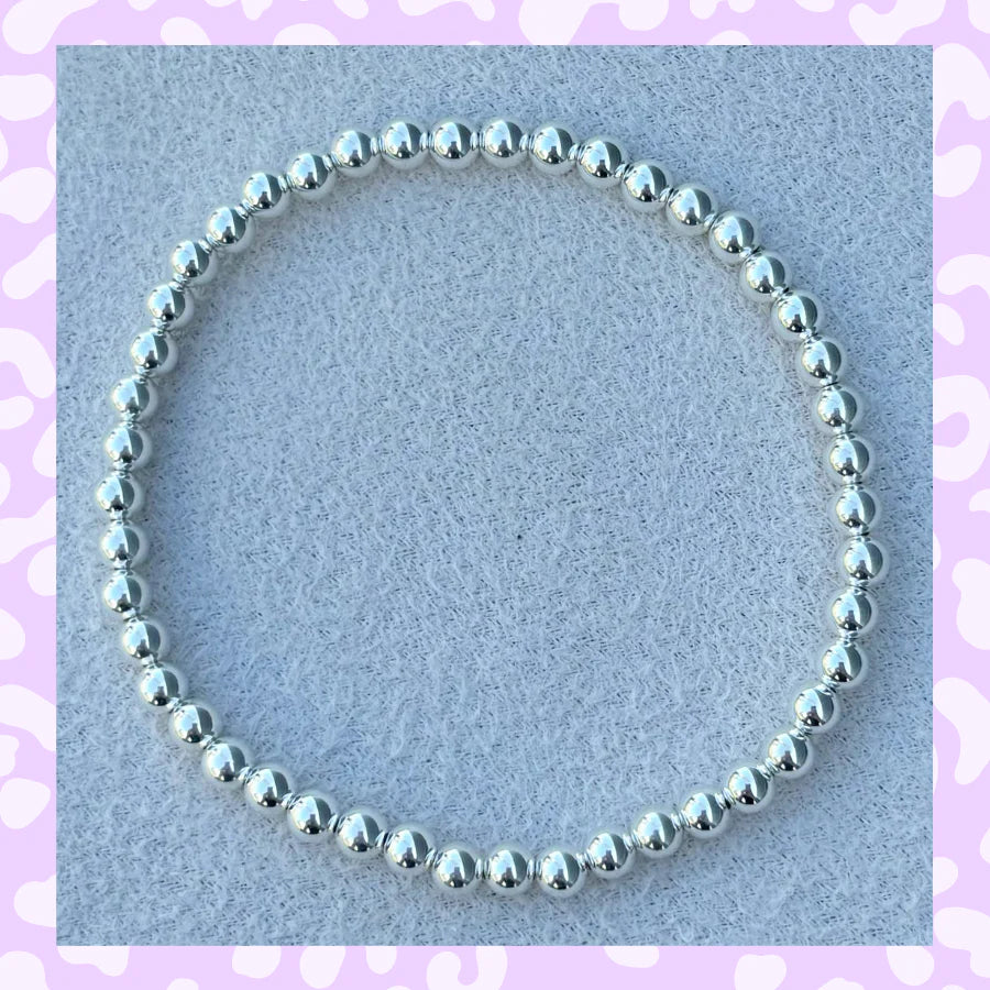 Classic Sterling Silver Beaded Bracelet