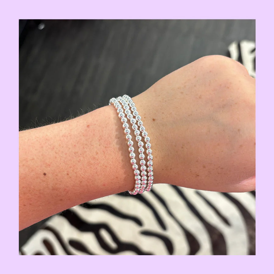 Classic Sterling Silver Beaded Bracelet