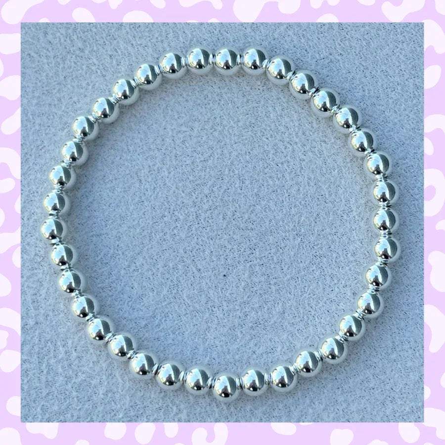 Classic Sterling Silver Beaded Bracelet