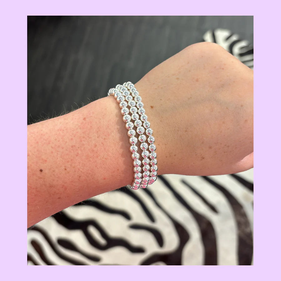 Classic Sterling Silver Beaded Bracelet