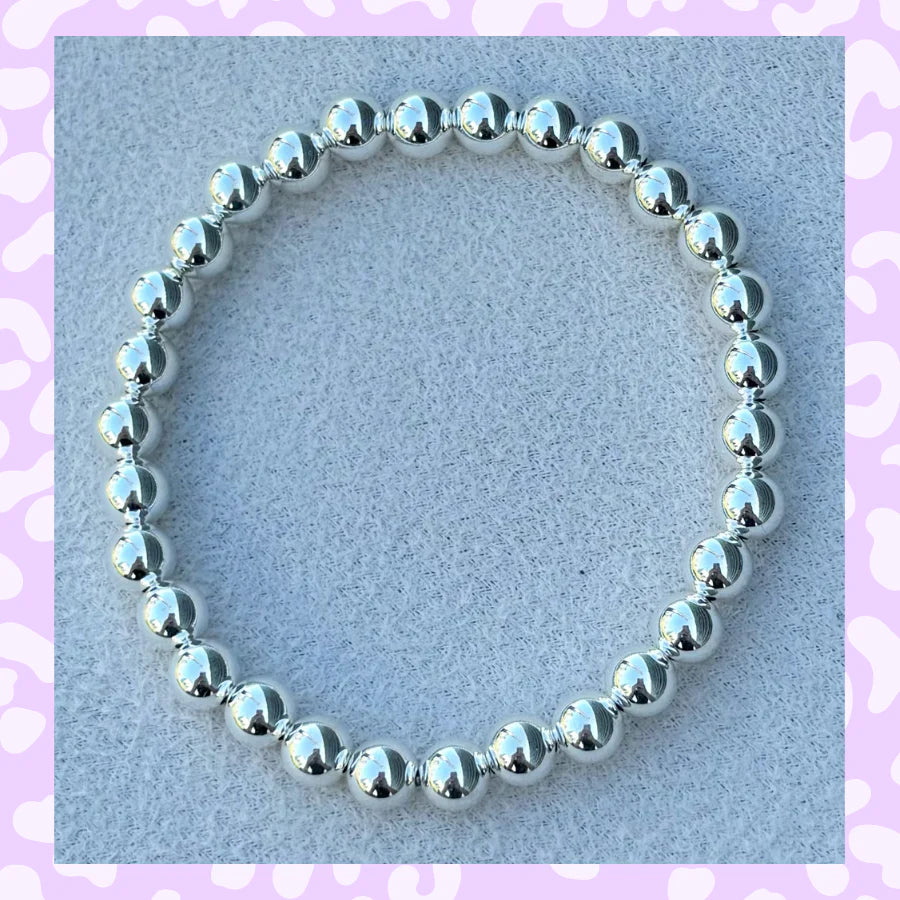 Classic Sterling Silver Beaded Bracelet