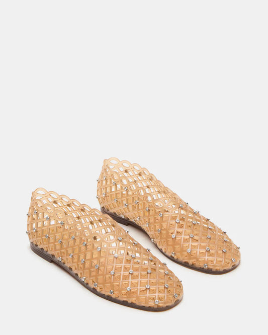 Grove Tan Rhinestone Mesh Ballet Flat
