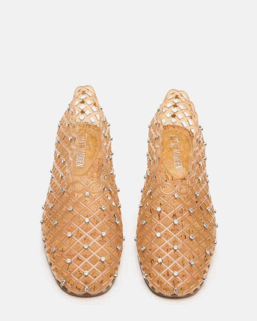 Grove Tan Rhinestone Mesh Ballet Flat