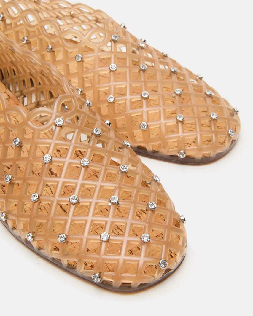 Grove Tan Rhinestone Mesh Ballet Flat