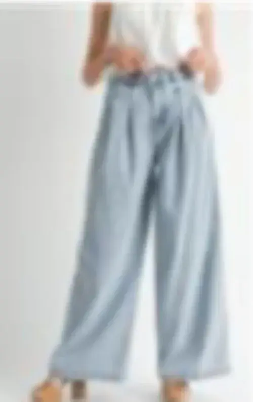 Katy Pleated Wide Leg Jean