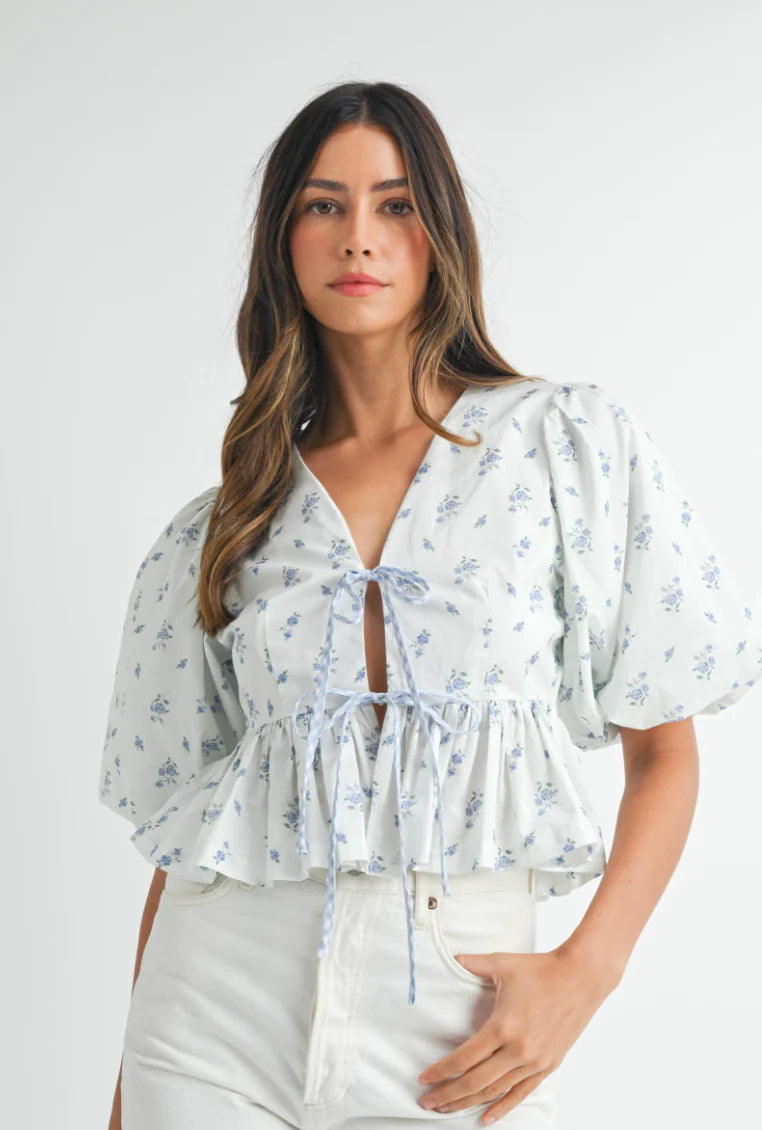 Lydia Floral Cropped Blouse