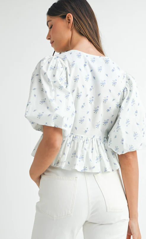 Lydia Floral Cropped Blouse