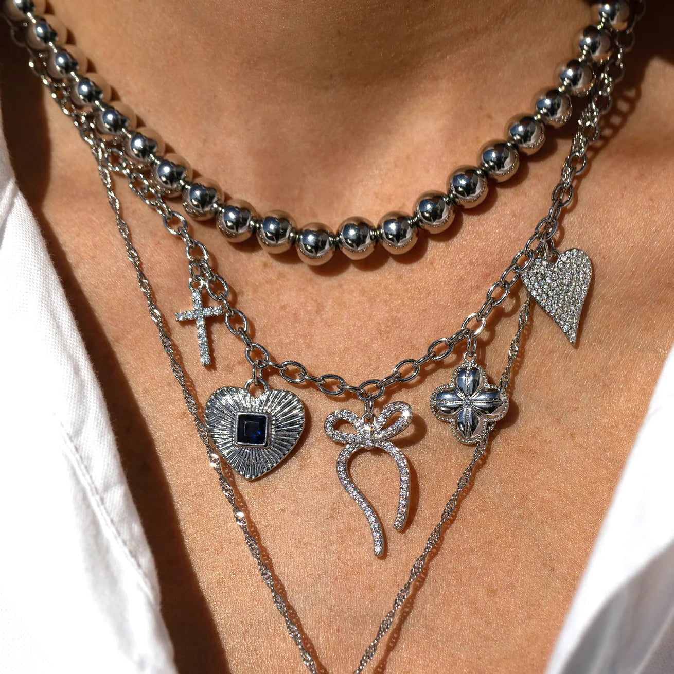 Dainty Paperclip Charm Necklace Chain