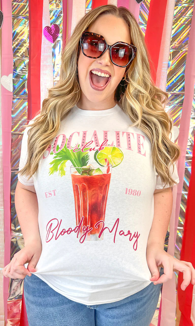 Socialite Drink Club Rhinestone Graphic Crop Tee