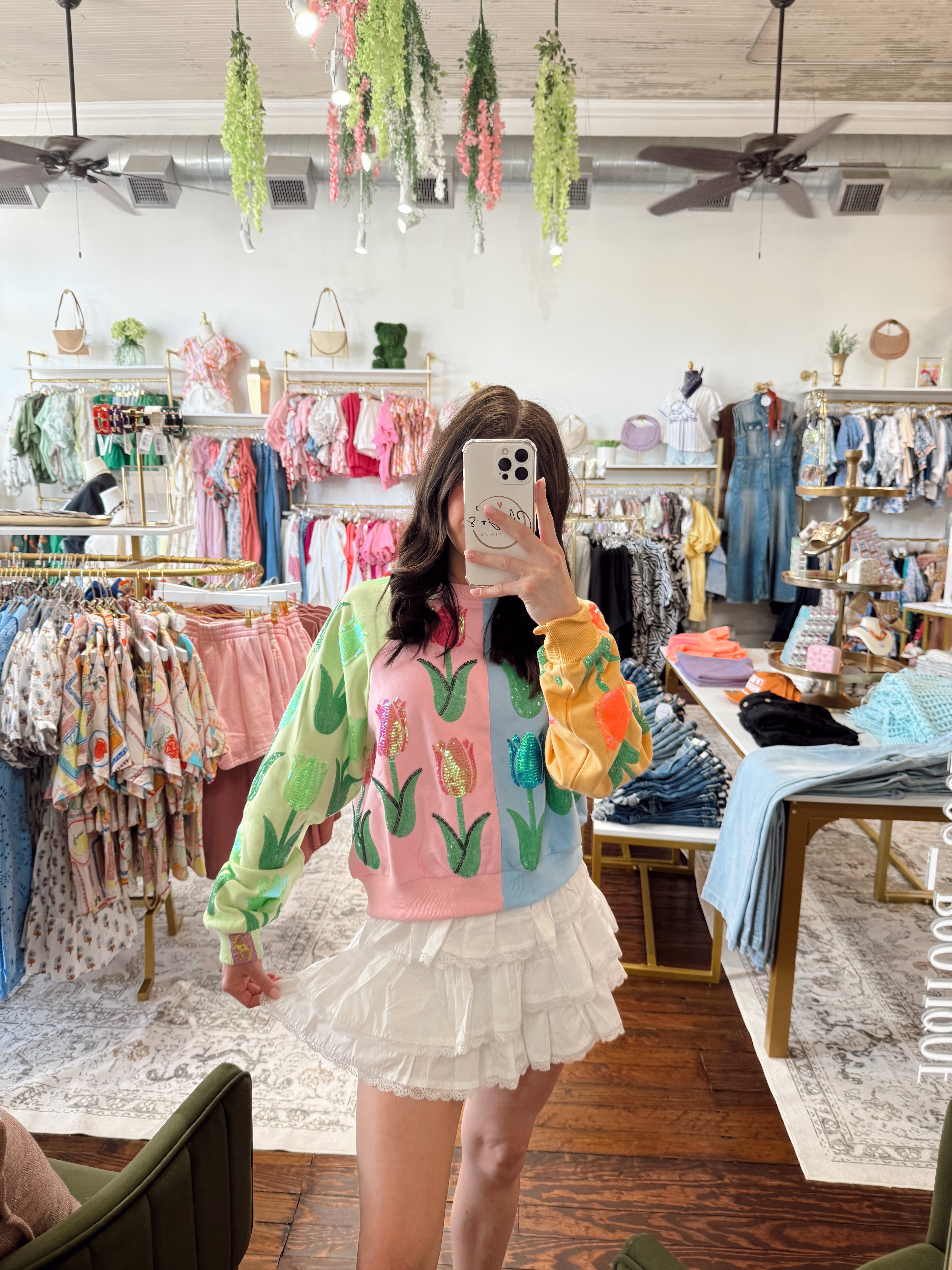 Neon Colorblock Tulip Sweatshirt | Queen of Sparkles