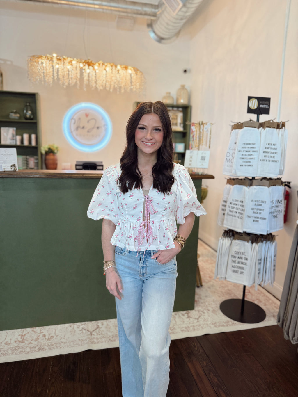 Lydia Floral Cropped Blouse