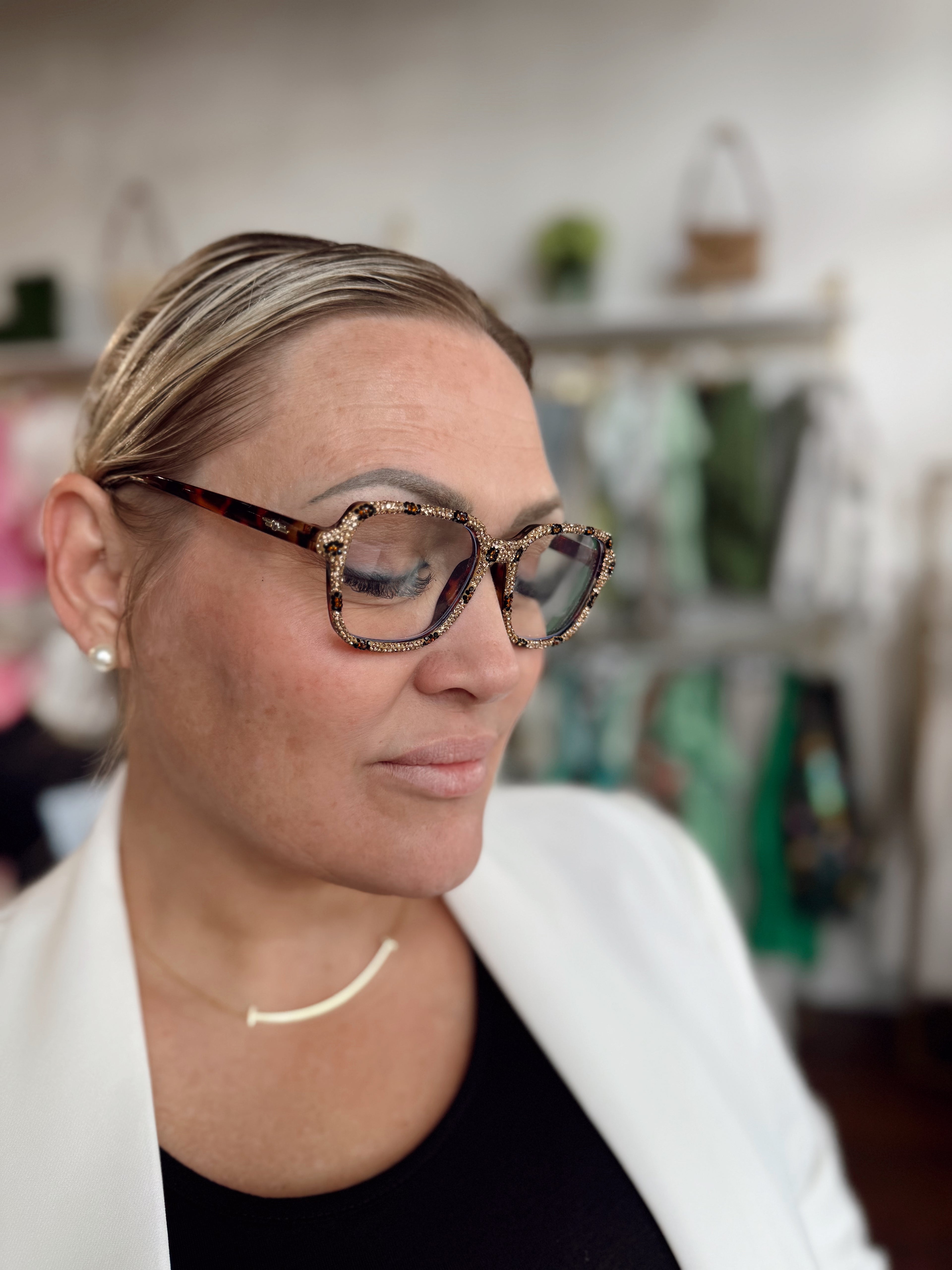 Cheetah Print Rhinestone Readers