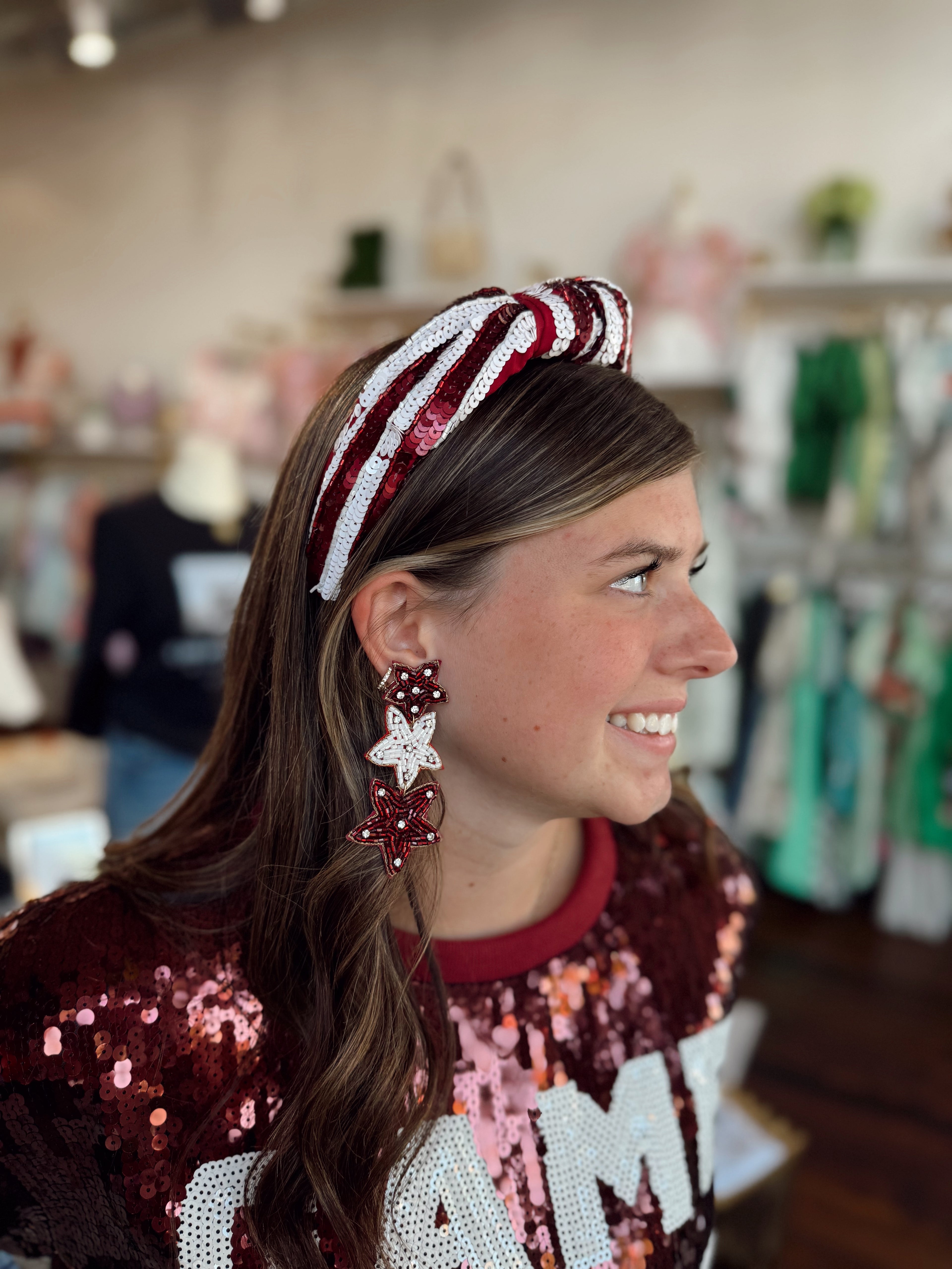 Beaded Star Earrings