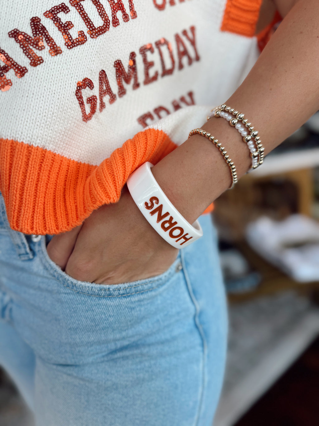 Resin College Cuff Bangle