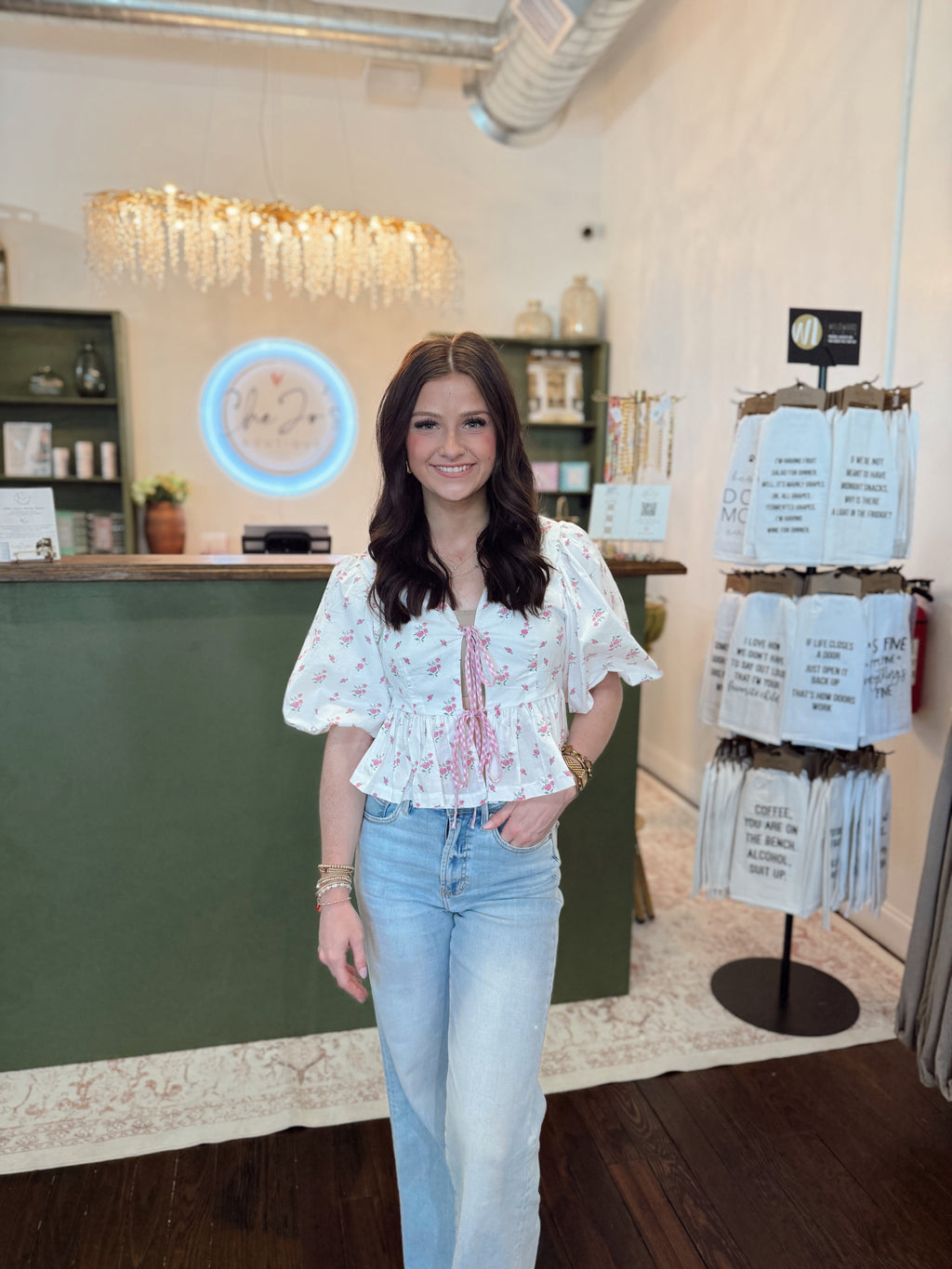 Lydia Floral Cropped Blouse
