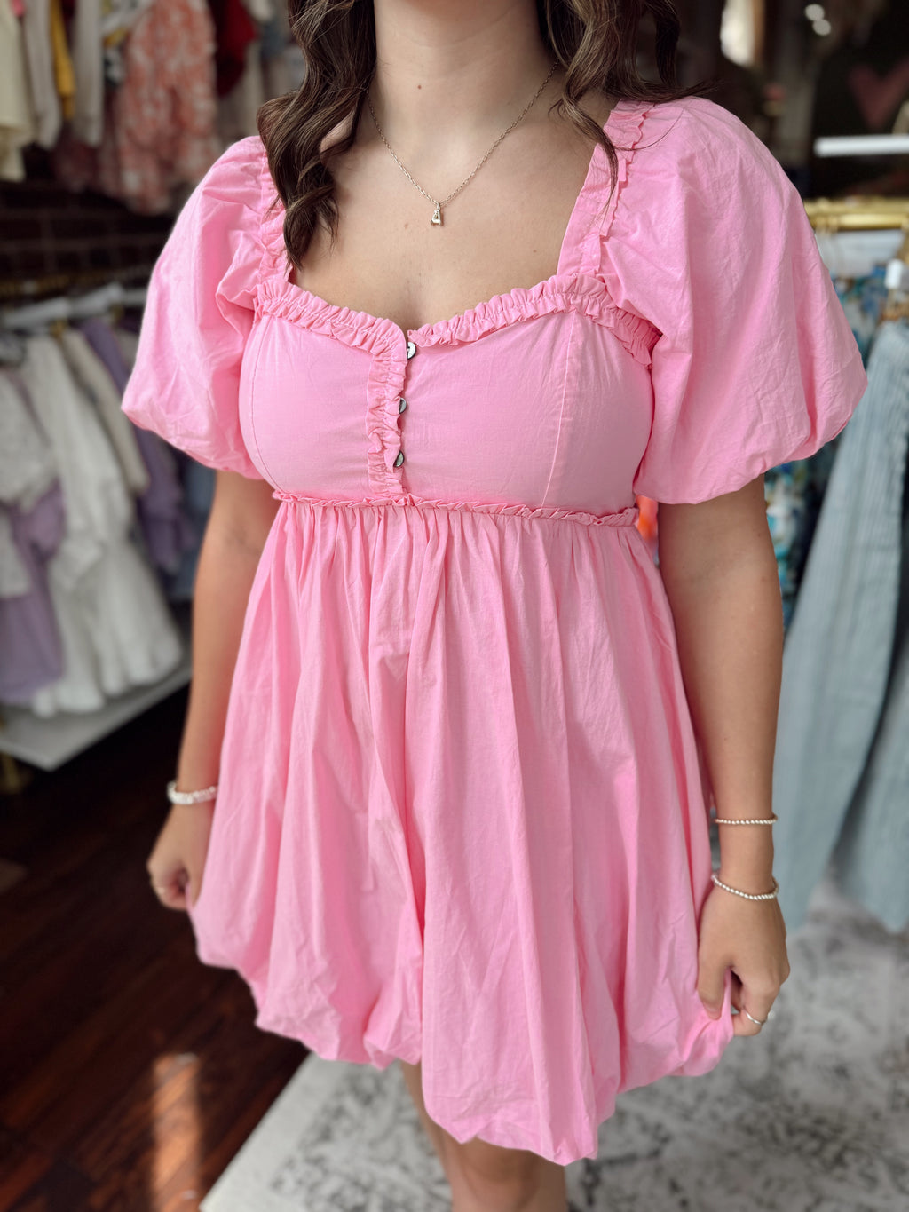 Gabriella Sweetheart Bubble Mini Dress
