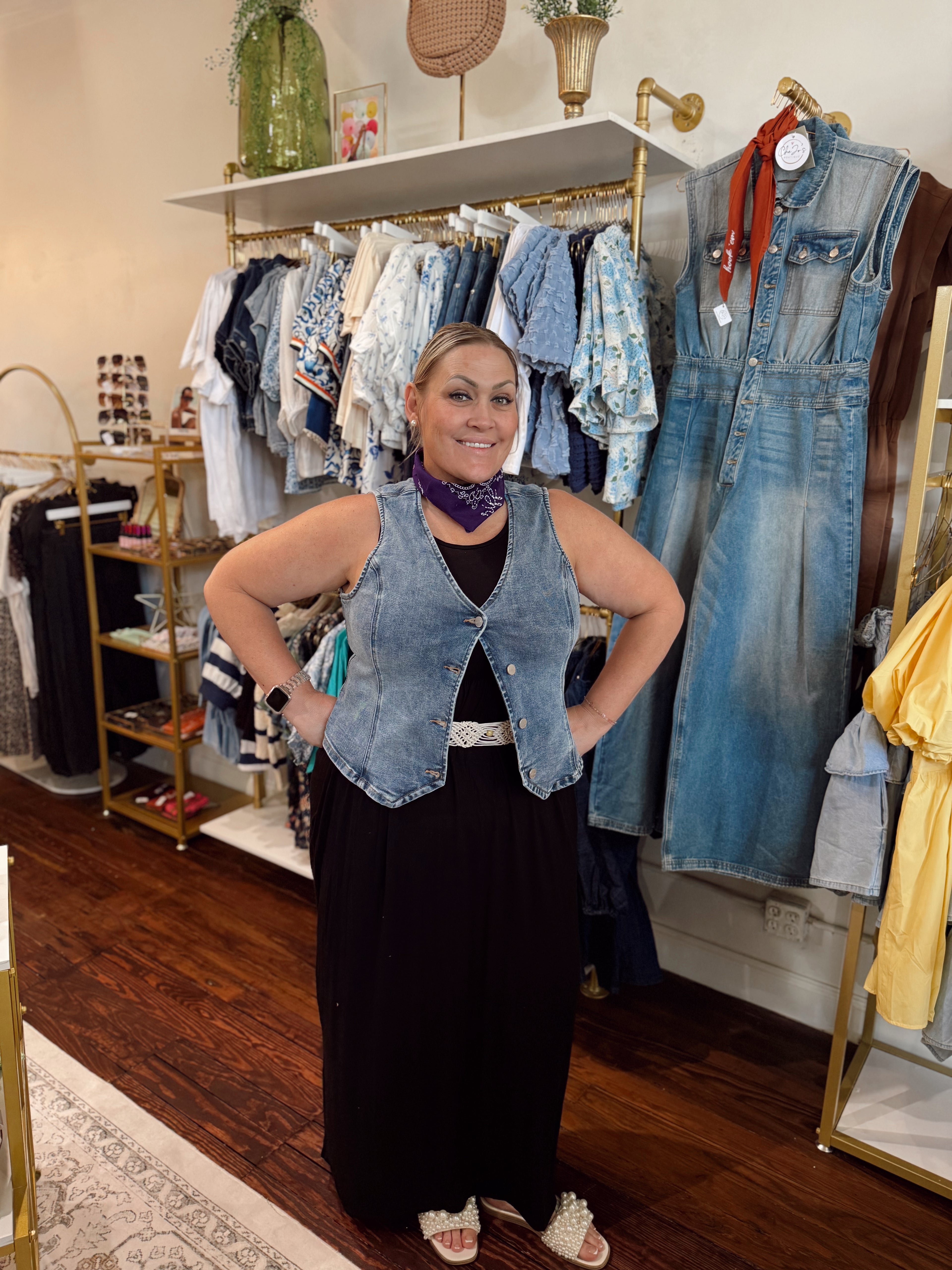 Odessa Denim Button Down Vest | PLUS SIZE AVAILABLE | Risen Jeans