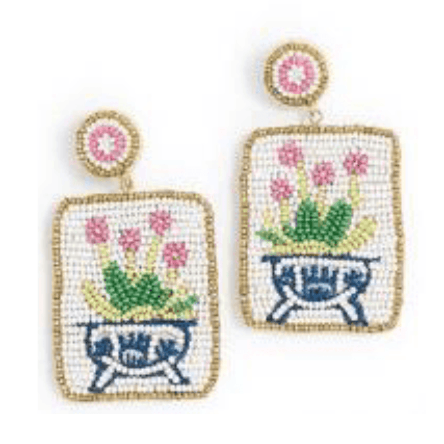 Lucky Tile Mahjong Statement Earrings