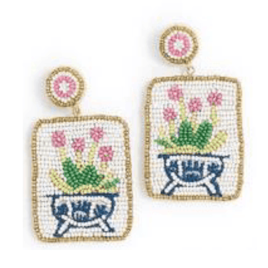 Lucky Tile Mahjong Statement Earrings
