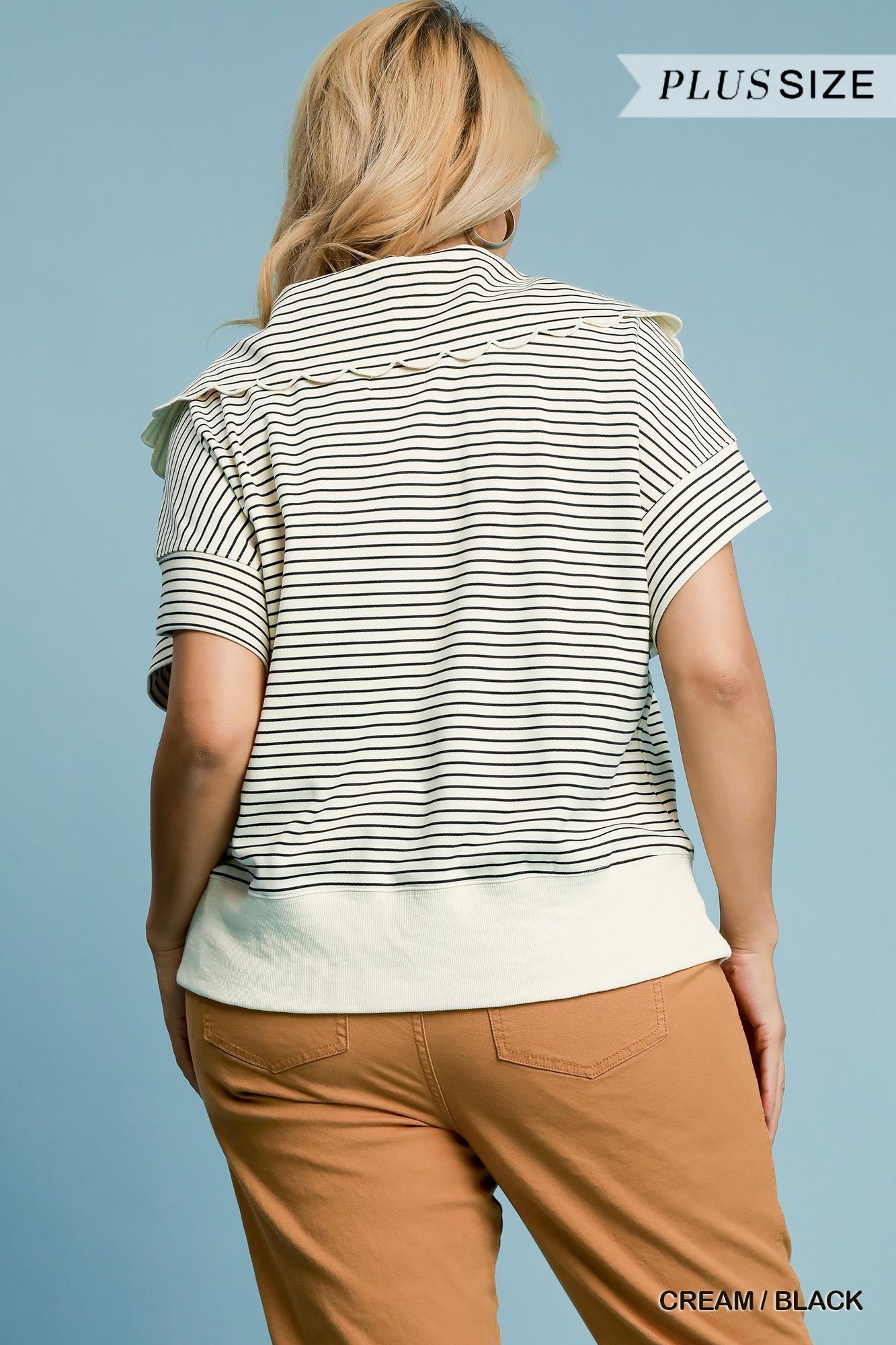 PLUS SIZE | Eden Zip-Up Collared Top