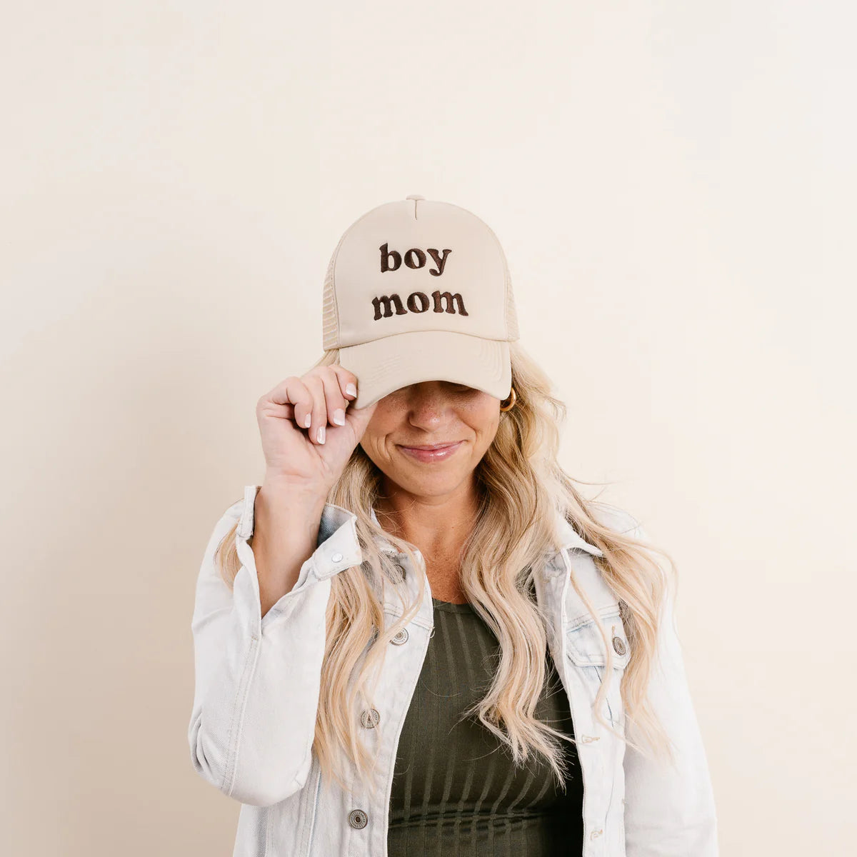 Boy Mom Embroidered Trucker Hat