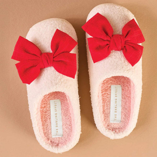 Lounge Luxe Fuzzy Bow Slippers