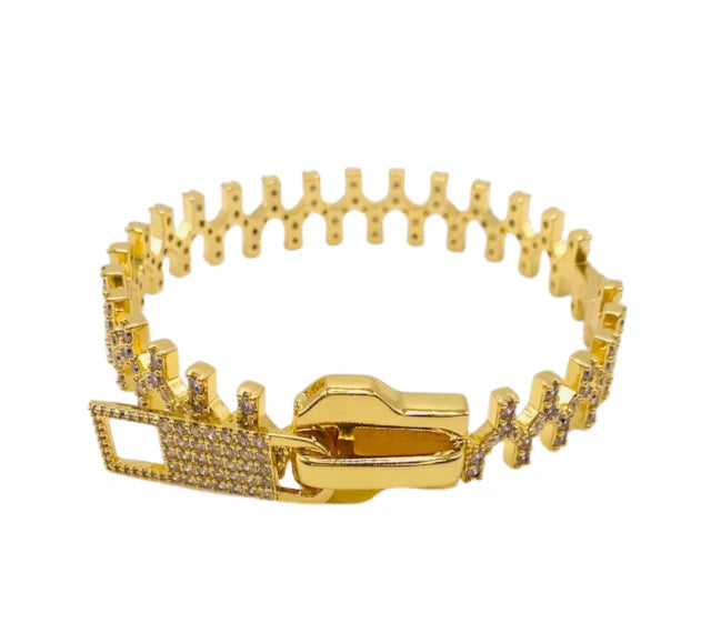 Gold Zipper Bracelet | Allison Avery