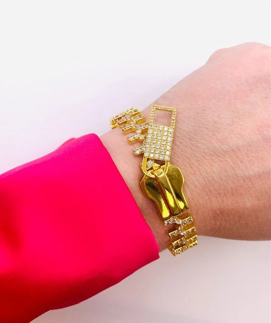 Gold Zipper Bracelet | Allison Avery