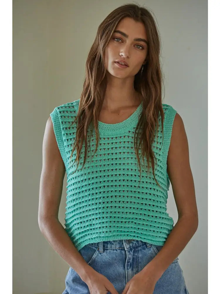 Olivia Crochet Sleeveless Vest