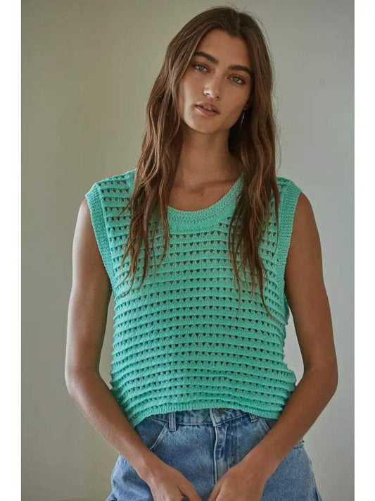 Olivia Crochet Sleeveless Vest