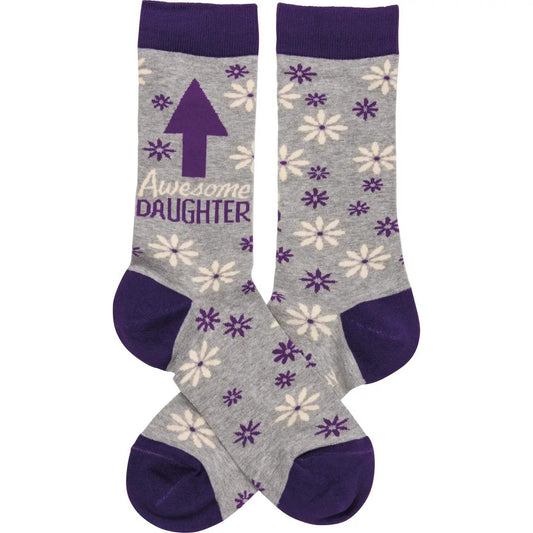 Classic Woven Crew Socks - "Awesome"