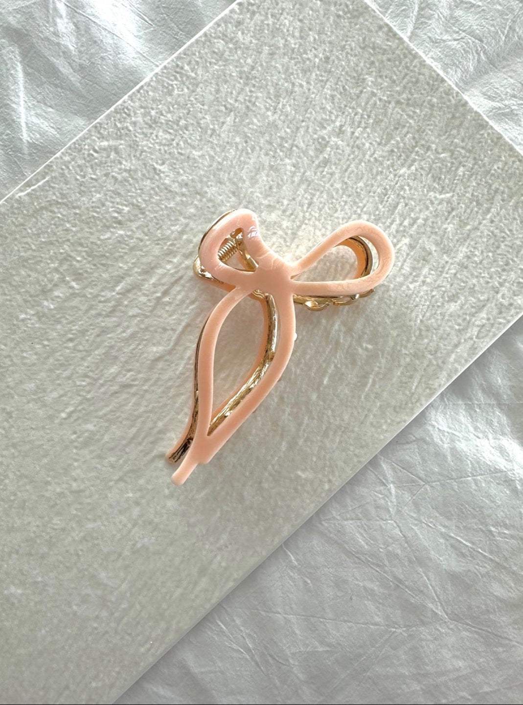 Elegant Gold-Trim Bow Hair Clip