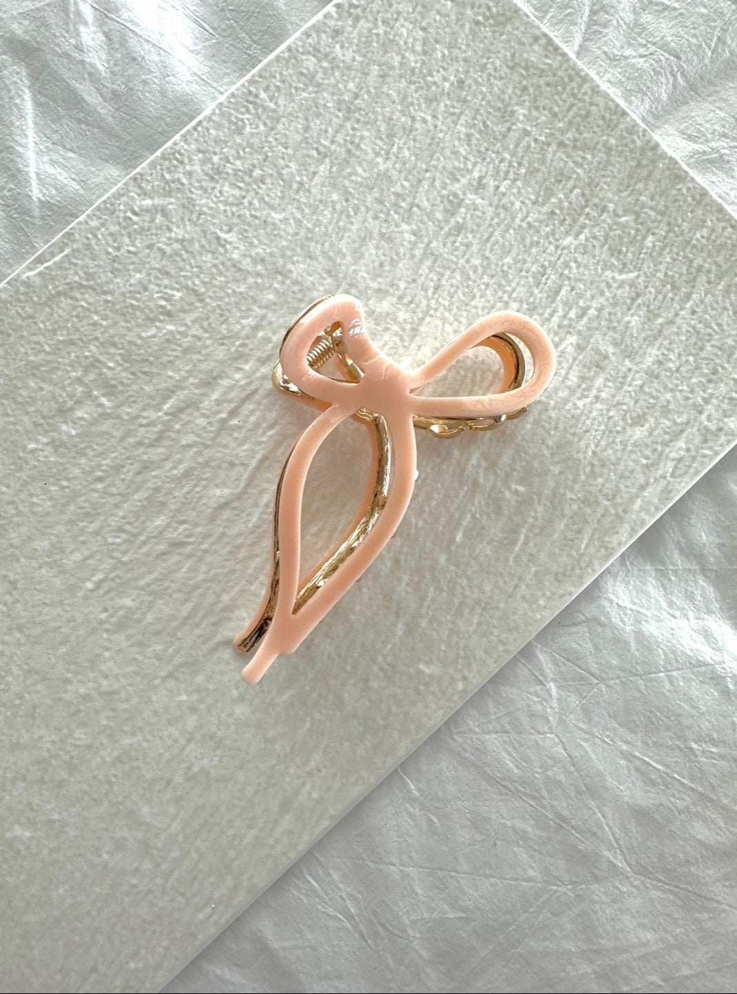 Elegant Gold-Trim Bow Hair Clip
