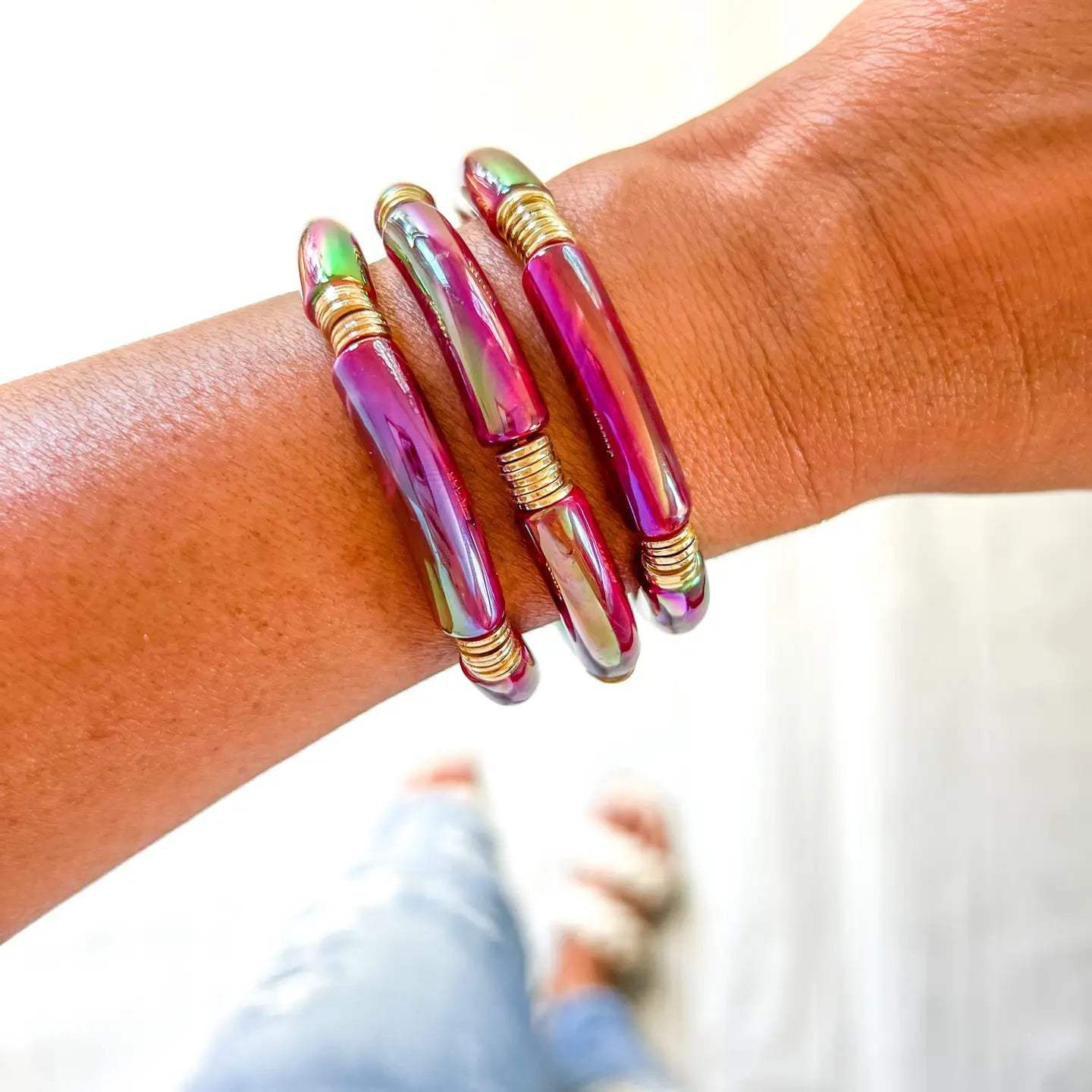 Metallic Radiance Tube Bracelet