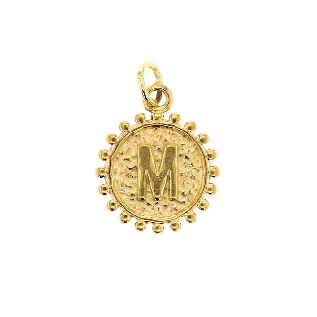 Milgrain Gold Initial Charm