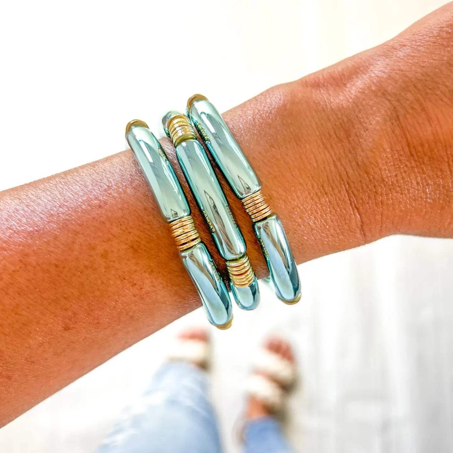 Metallic Radiance Tube Bracelet