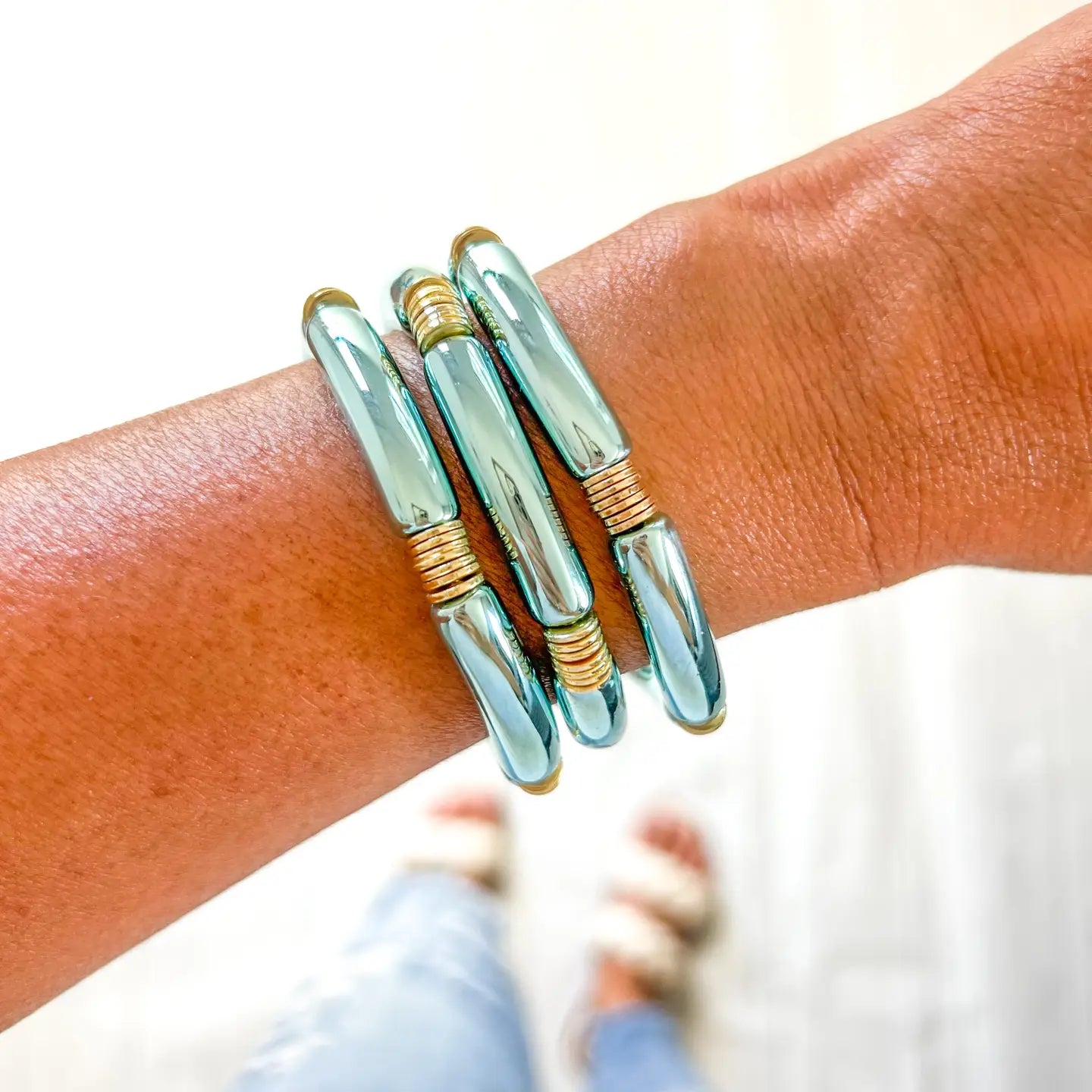 Metallic Radiance Tube Bracelet