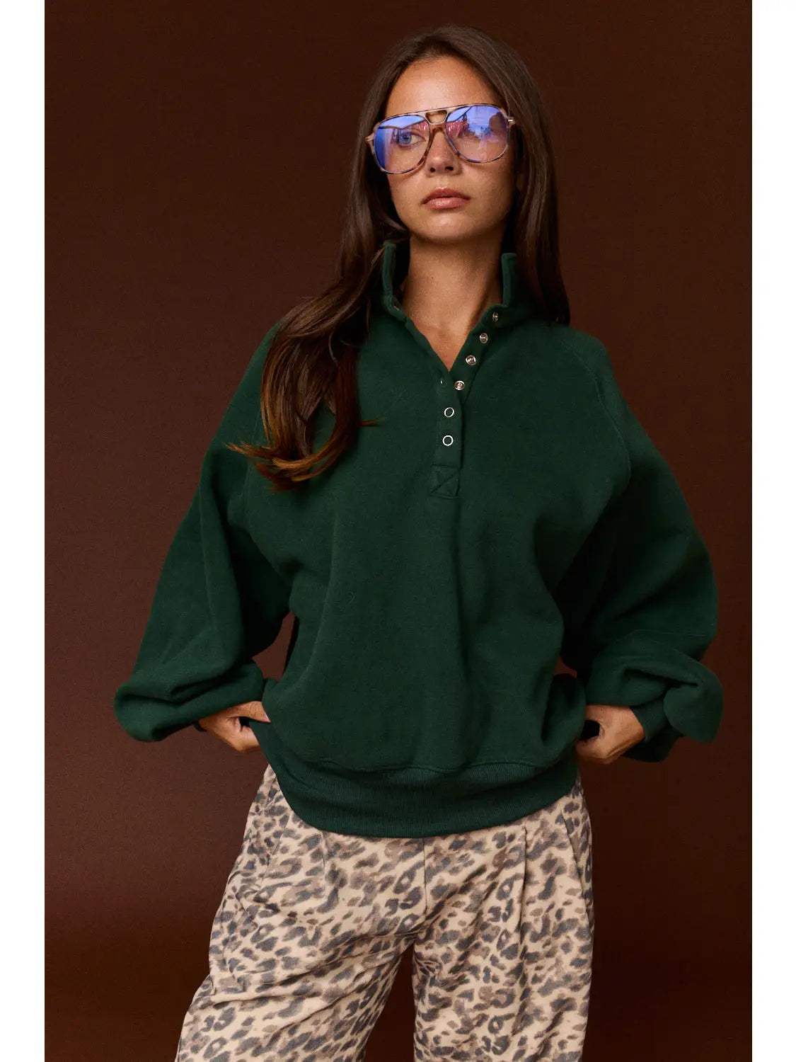 Piper Snap Button Collared Sweatshirt