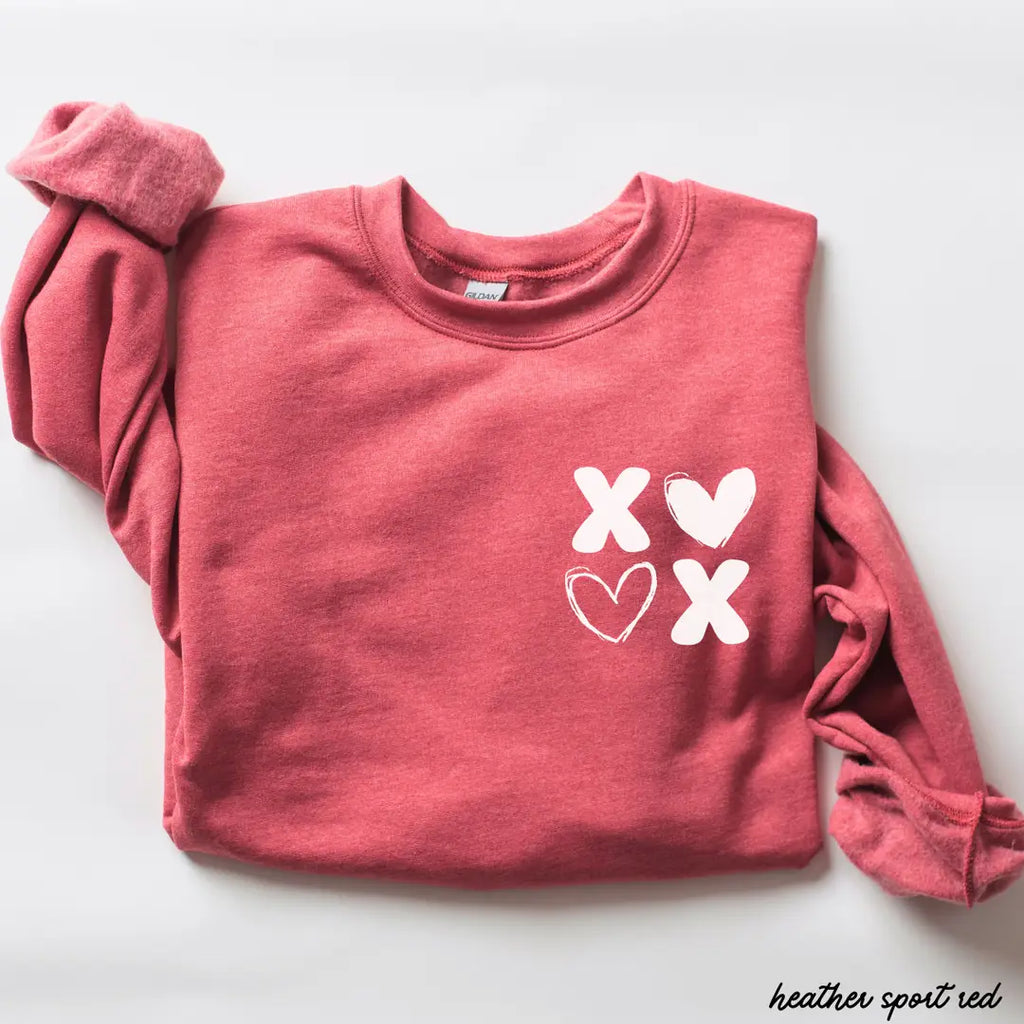 Heather Red XOXO Sweatshirt | PLUS SIZE AVAILABLE