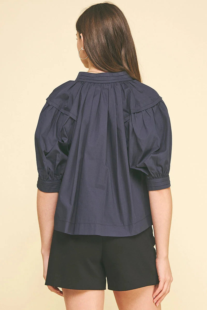 Mulberry Night Balloon Blouse