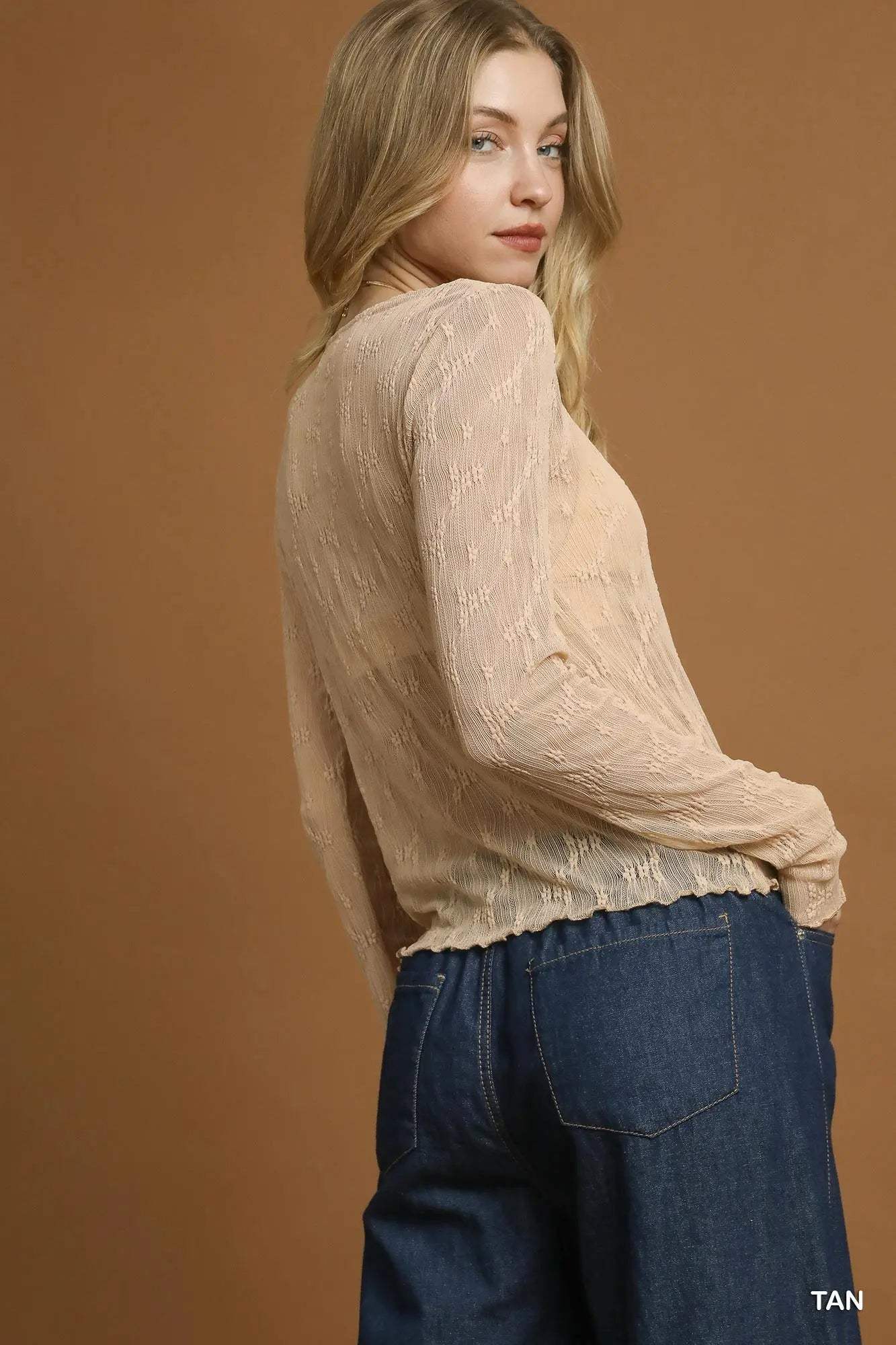 Ella Mesh Lace Long Sleeve